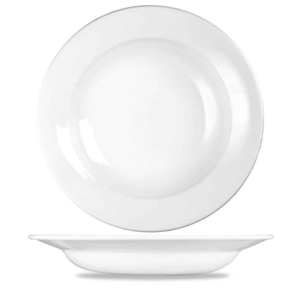 Churchill WHVPPB1 - 30.8 oz. Super Vitrified White Rimmed Pasta Bowl - –