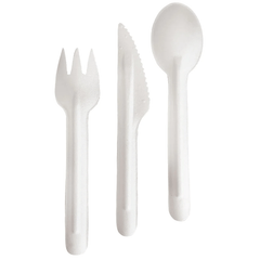 Buy Disposable Compostable Cutlery Set-360 Bulk Pack of Eco Friendly Knives,  Forks, Spoons-Large FDA Certified, GMO Free-For Parties, Weddings,  Catering- Heavy-Duty Utensils Natural Flatware Sets Now! Only $