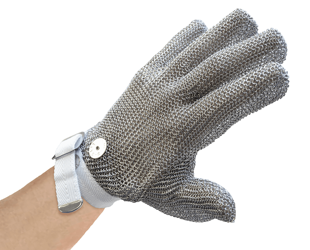 Commercial Stainless Steel Mesh Kitchen Glove with Wrist Strap –