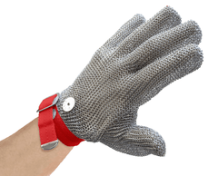 Commercial Stainless Steel Mesh Kitchen Glove with Wrist Strap –