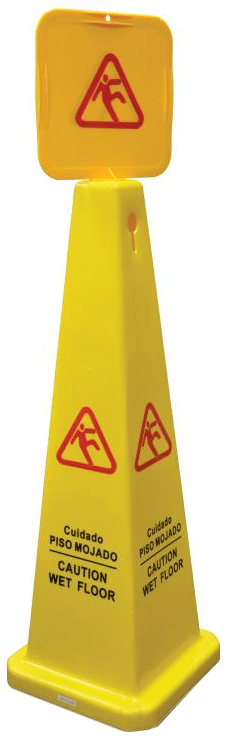 Omcan - Yellow Plastic Multi-Lingual Wet Floor Safety Cone ...